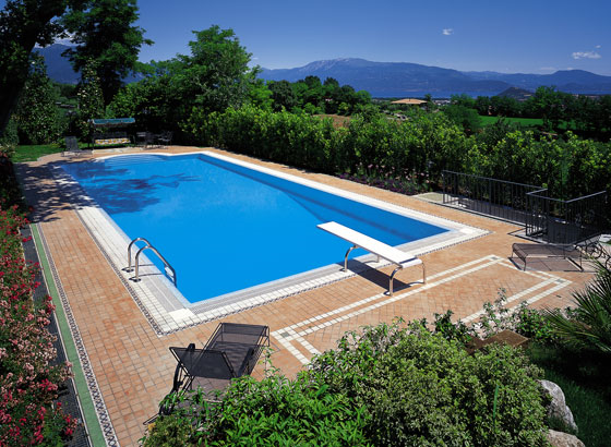 Swimming pool, lake Garda